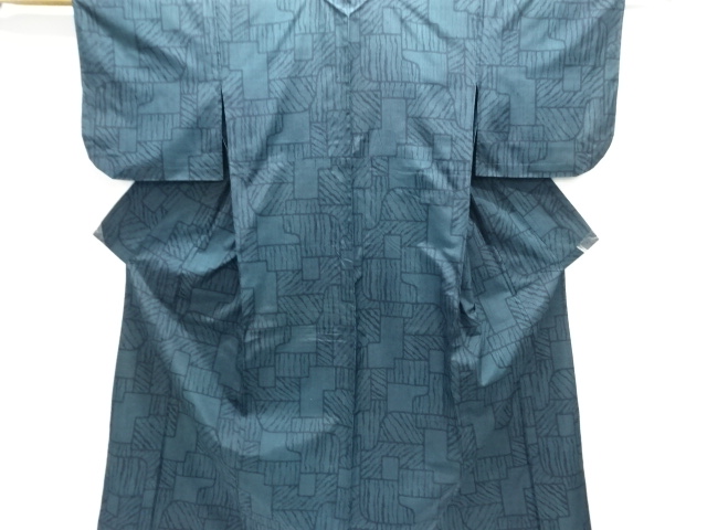 JAPANESE KIMONO / TOKAMACHI TSUMUGI / HITOE / WOVEN ABSTRACT